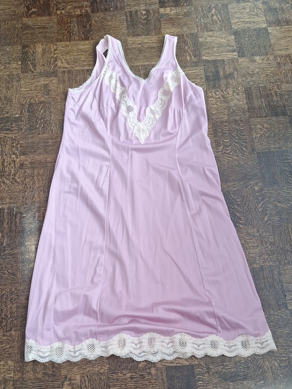 Vintage Pink Slip With Lace